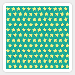 Turquoise and Yellow Stars Seamless Pattern 018#001 Sticker